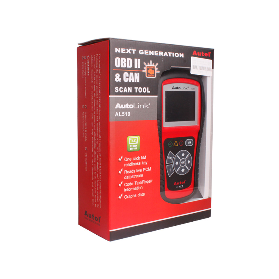 Lector de Códigos Autel AutoLink AL519 - Escáner OBD2 con Pantalla a Color