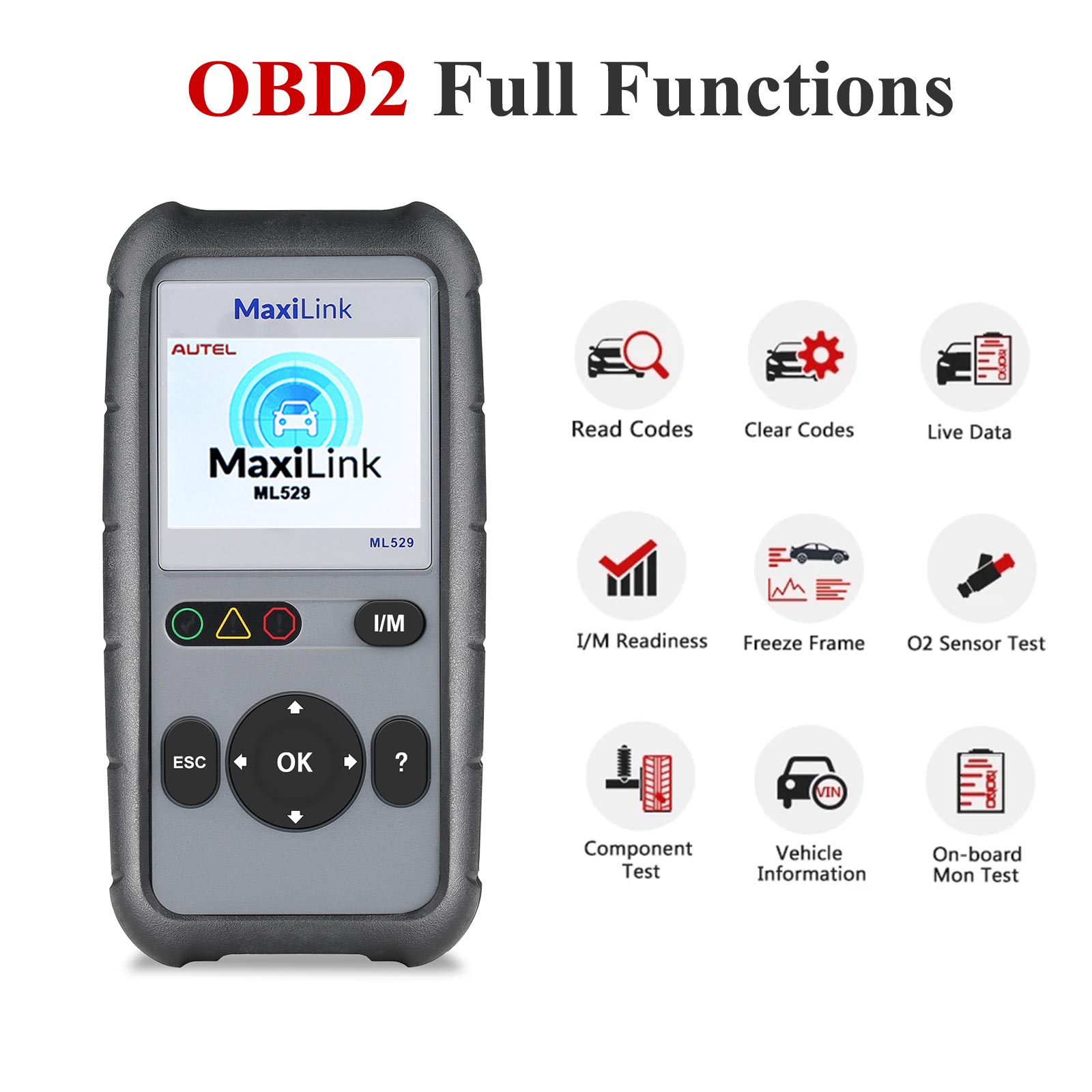 Lector de Códigos Autel MaxiLink ML529 - Escáner OBD2 con Modo 6