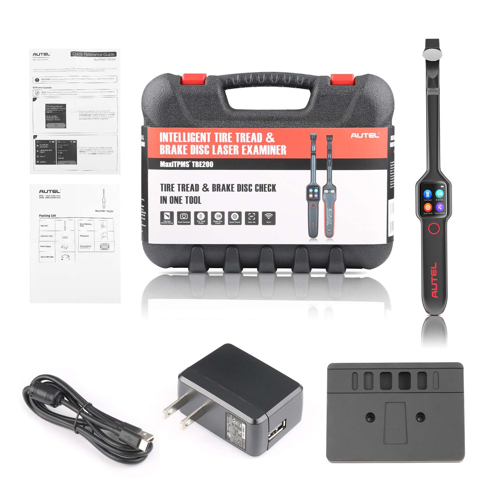 Autel MaxiTPMS TBE200E - Probador de Banda de Rodadura y Discos de Freno
