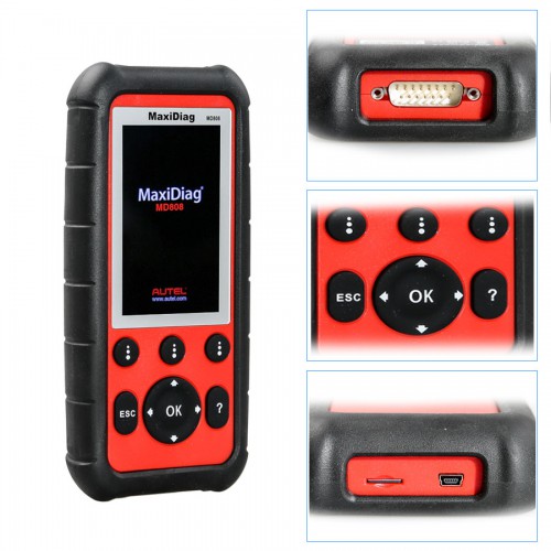 Escáner Autel MaxiDiag MD808 - Lector de Códigos de 4 Sistemas con Funciones de Reset