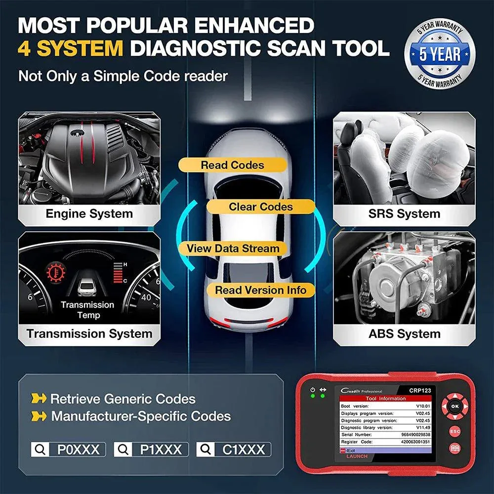 Escaner Launch Creader Crp123 Profesional Abs/airbag