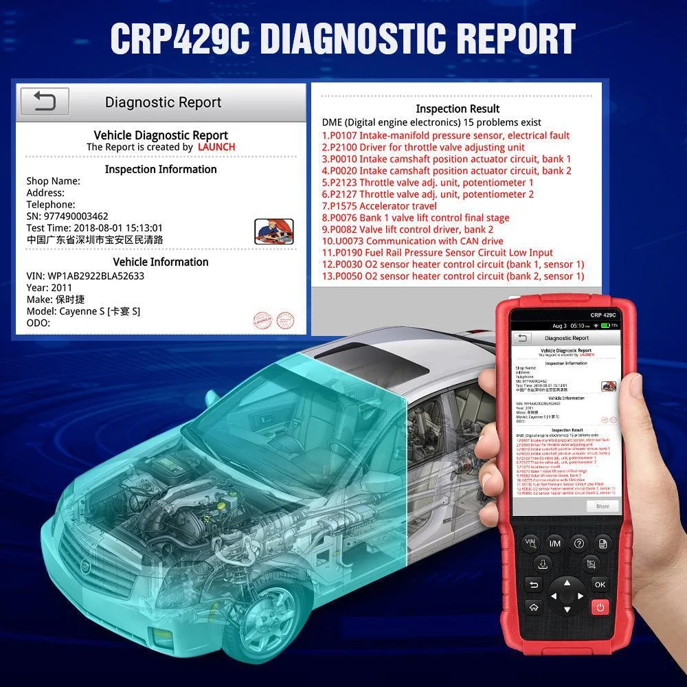 Escaner Launch crp429c OBD2 Airbag Abs + 15 Funciones