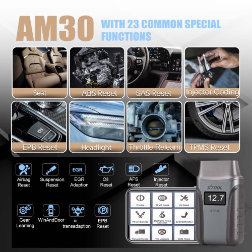 Escáner Automotriz XTOOL A30M OBD2 Bluetooth con 23 Funciones Especiales