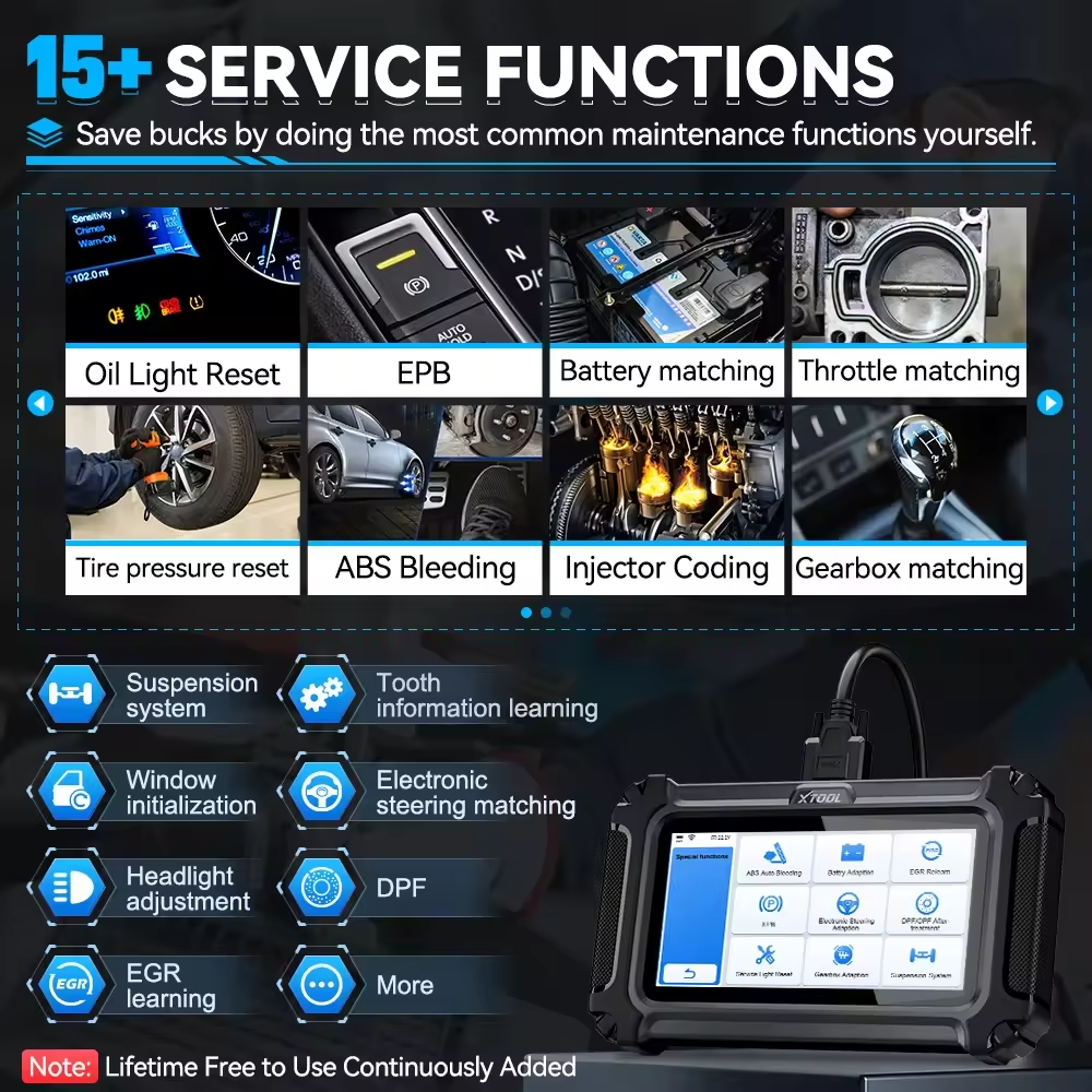 Escáner Automotriz XTOOL D6 - Diagnóstico Completo con 15+ Funciones de Servicio