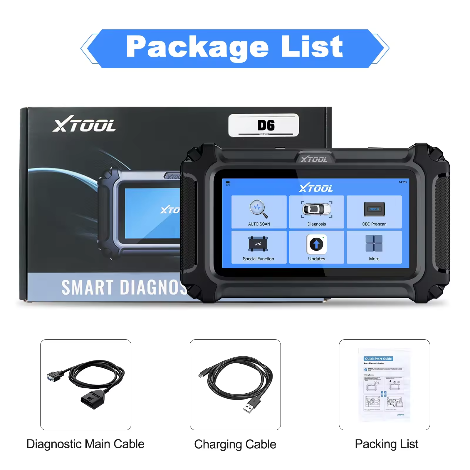Escáner Automotriz XTOOL D6 - Diagnóstico Completo con 15+ Funciones de Servicio