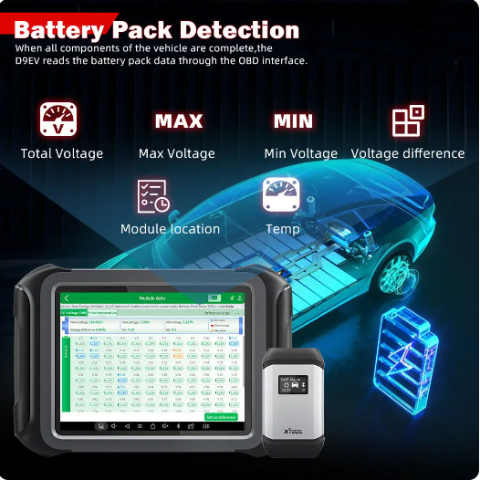 Escáner XTOOL D9 EV - Diagnóstico Profesional para Autos Eléctricos e Híbridos