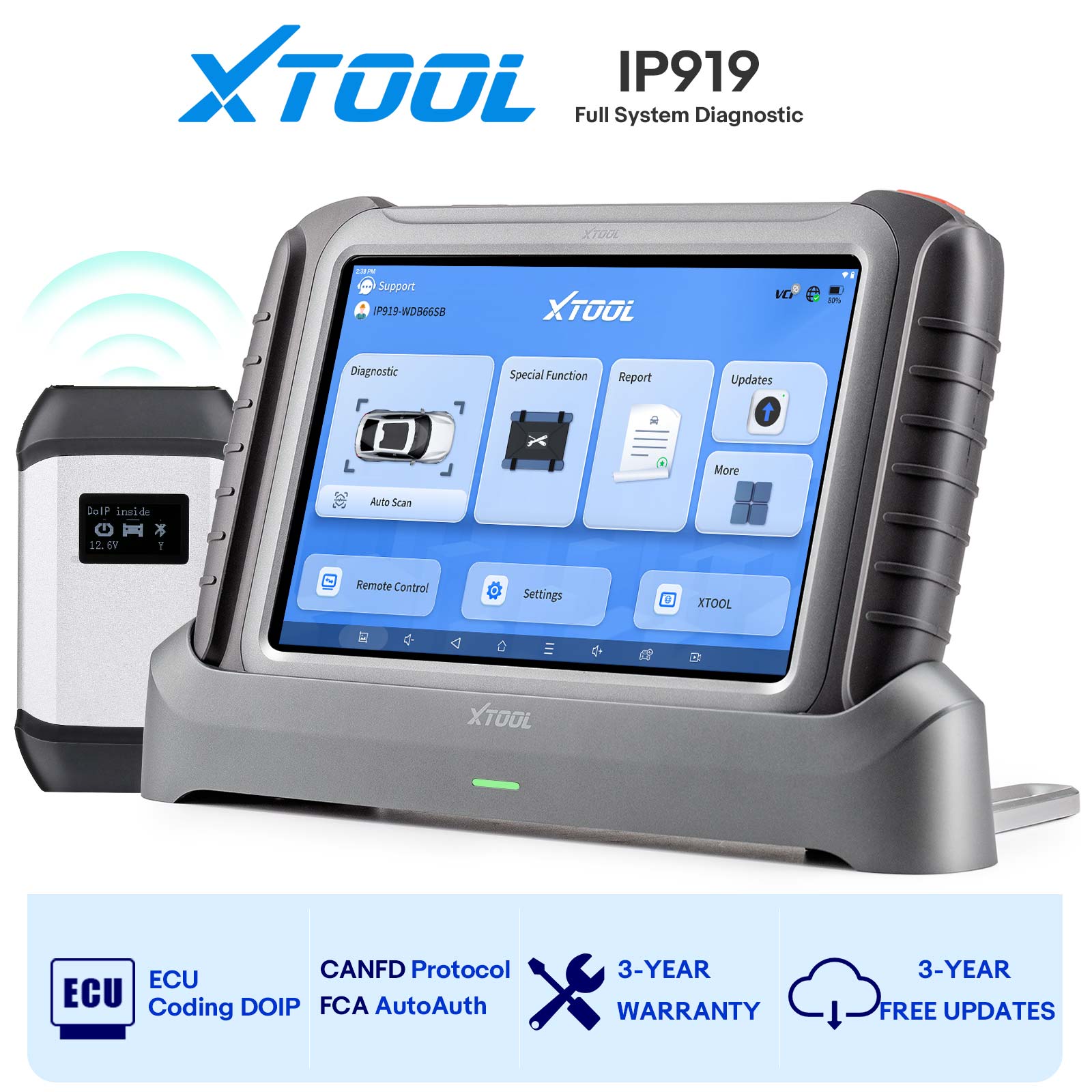 Escáner XTOOL InPlus IP919 - Diagnóstico Bidireccional con Codificación ECU y 42+ Funciones