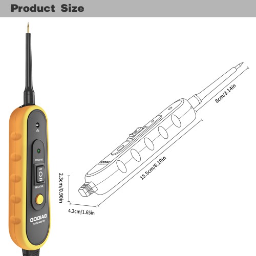 GoDiag GT103 - Sonda de Circuito de Potencia con Detección de Cortocircuitos