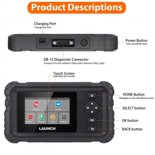 Escáner Launch CRP129 HD Elite - Diagnóstico para Camiones y Vehículos Pesados