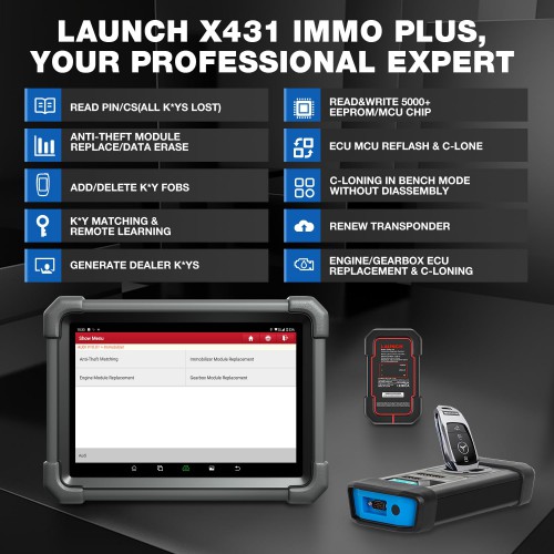Programador de Llaves Launch X431 IMMO PLUS - Diagnóstico e IMMO con X-Prog3