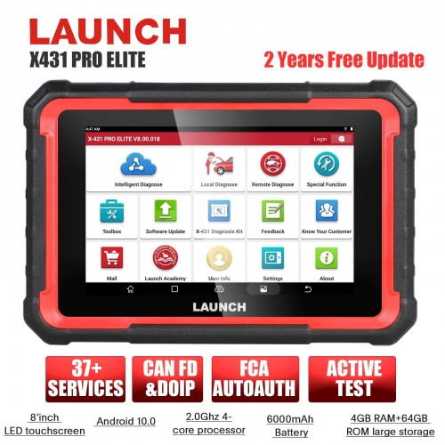 Escáner Launch X431 PRO ELITE - Diagnóstico de Sistema Completo con CAN FD y DoIP