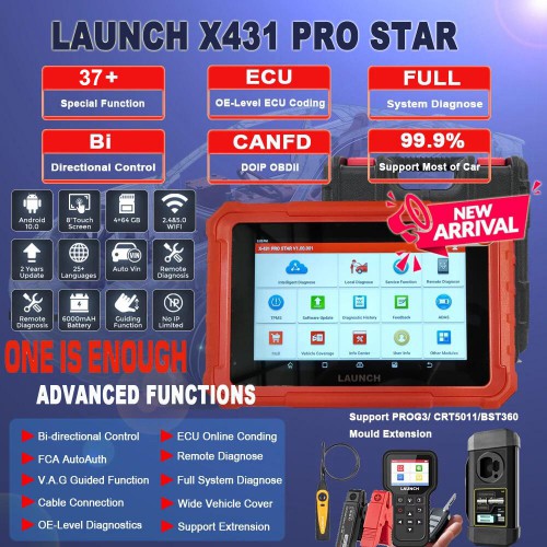 Escáner Launch X431 PROS STAR Elite - Diagnóstico de Sistema Completo Bidireccional