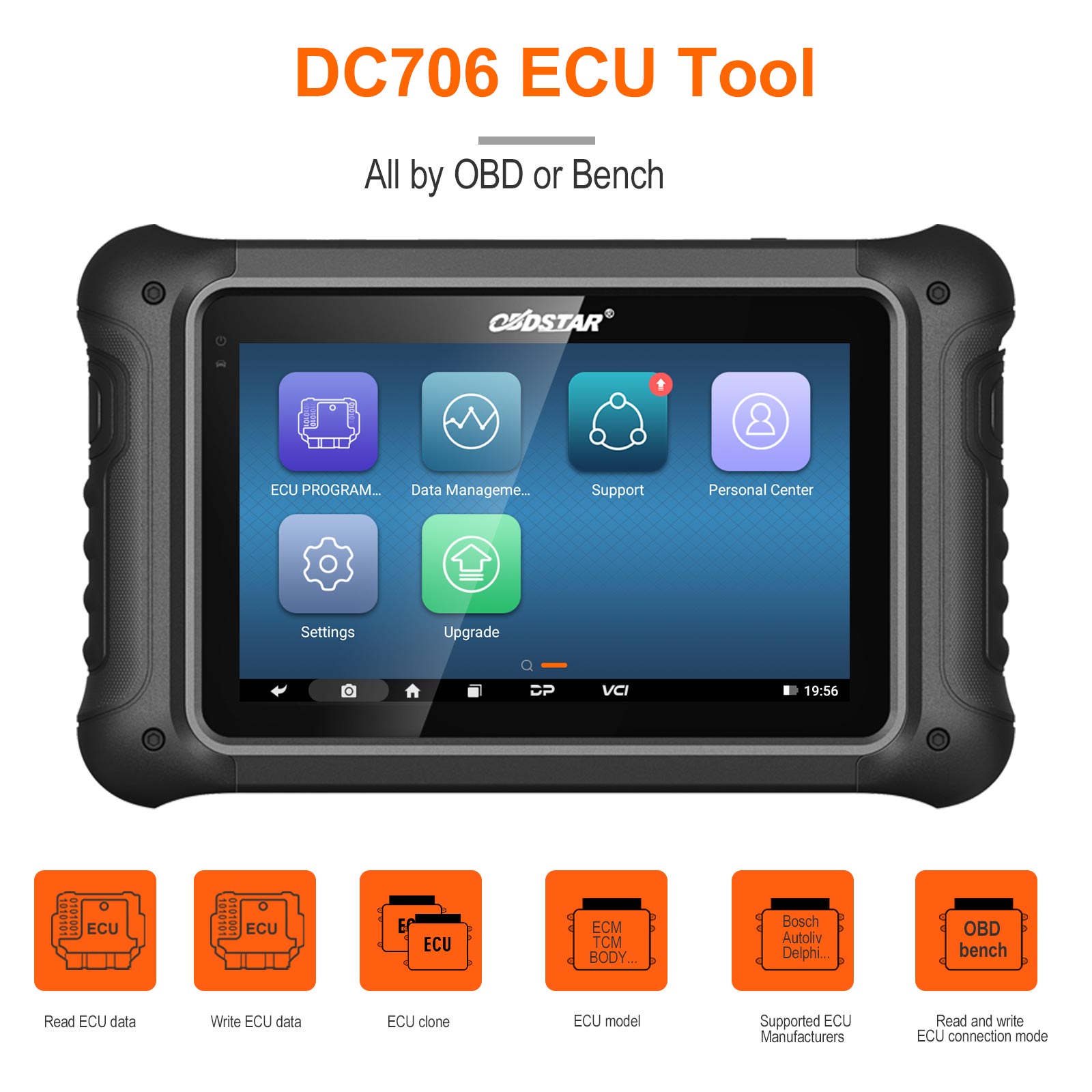 OBDSTAR DC706 - Programador y Clonador de ECU por OBD y Banco