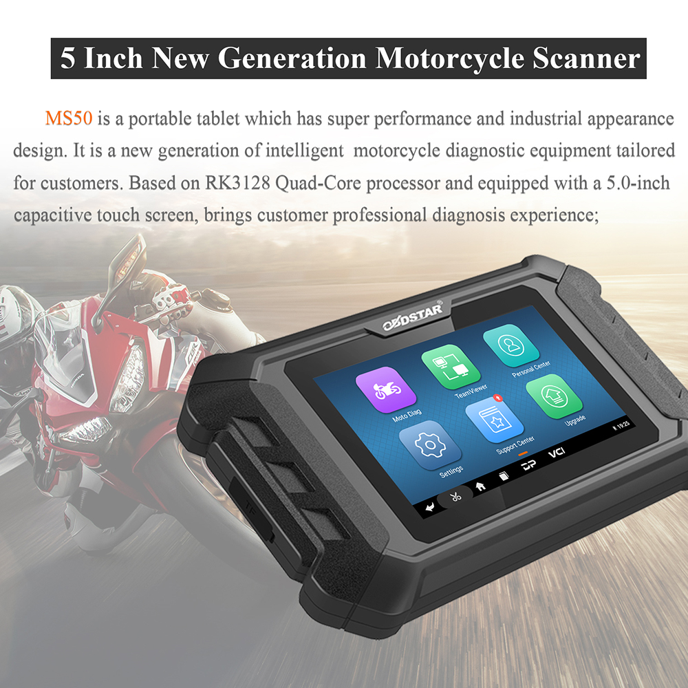 Escáner OBDSTAR MS50 - Diagnóstico Profesional de Motos, ATV y UTV