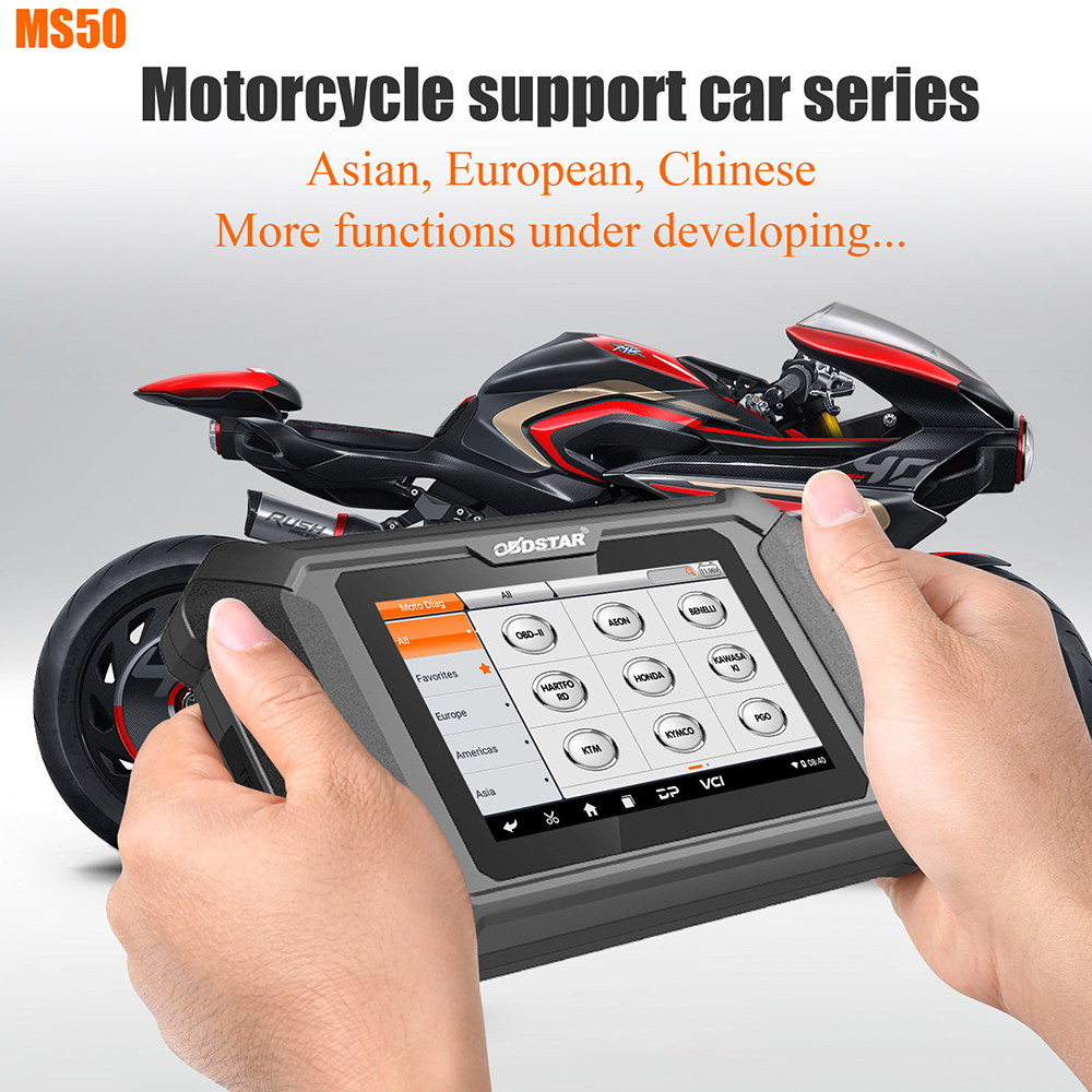 Escáner OBDSTAR MS50 - Diagnóstico Profesional de Motos, ATV y UTV