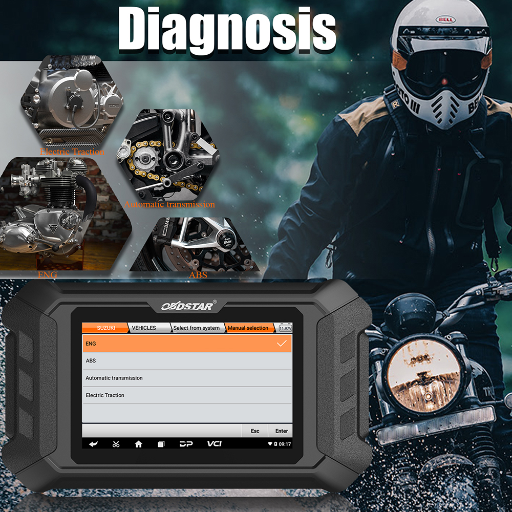 Escáner OBDSTAR MS50 - Diagnóstico Profesional de Motos, ATV y UTV