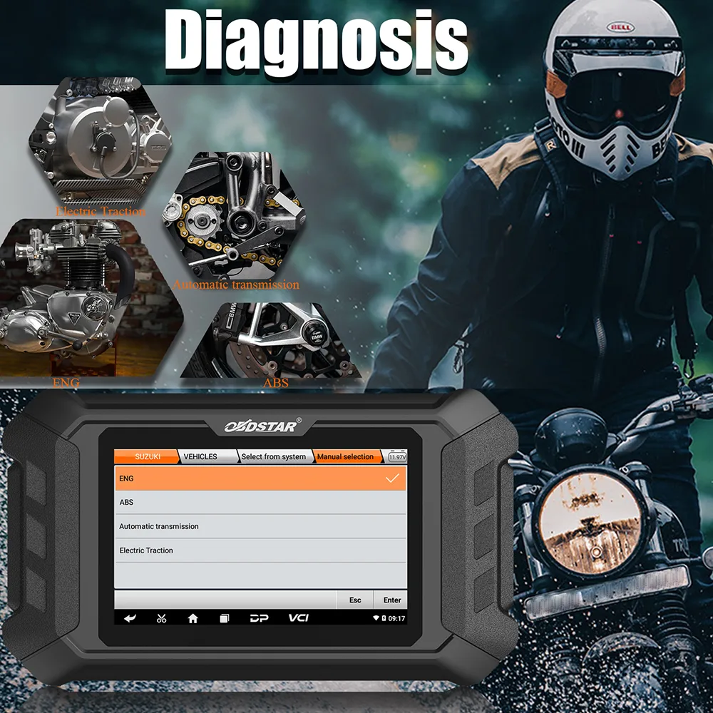 Escáner OBDSTAR MS50 - Diagnóstico Profesional de Motos, ATV y UTV