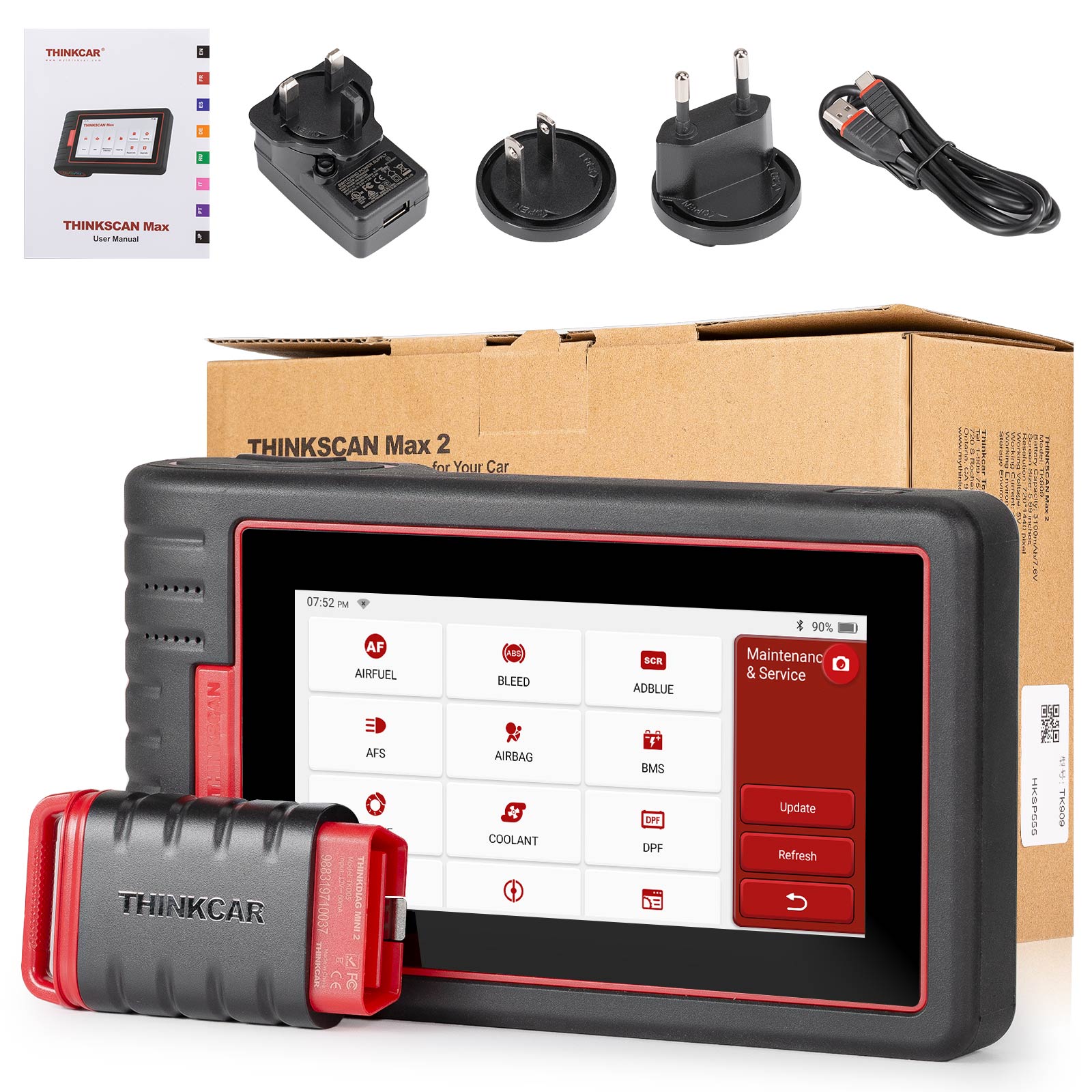 Escáner THINKCAR ThinkScan Max 2 - Diagnóstico de Sistema Completo