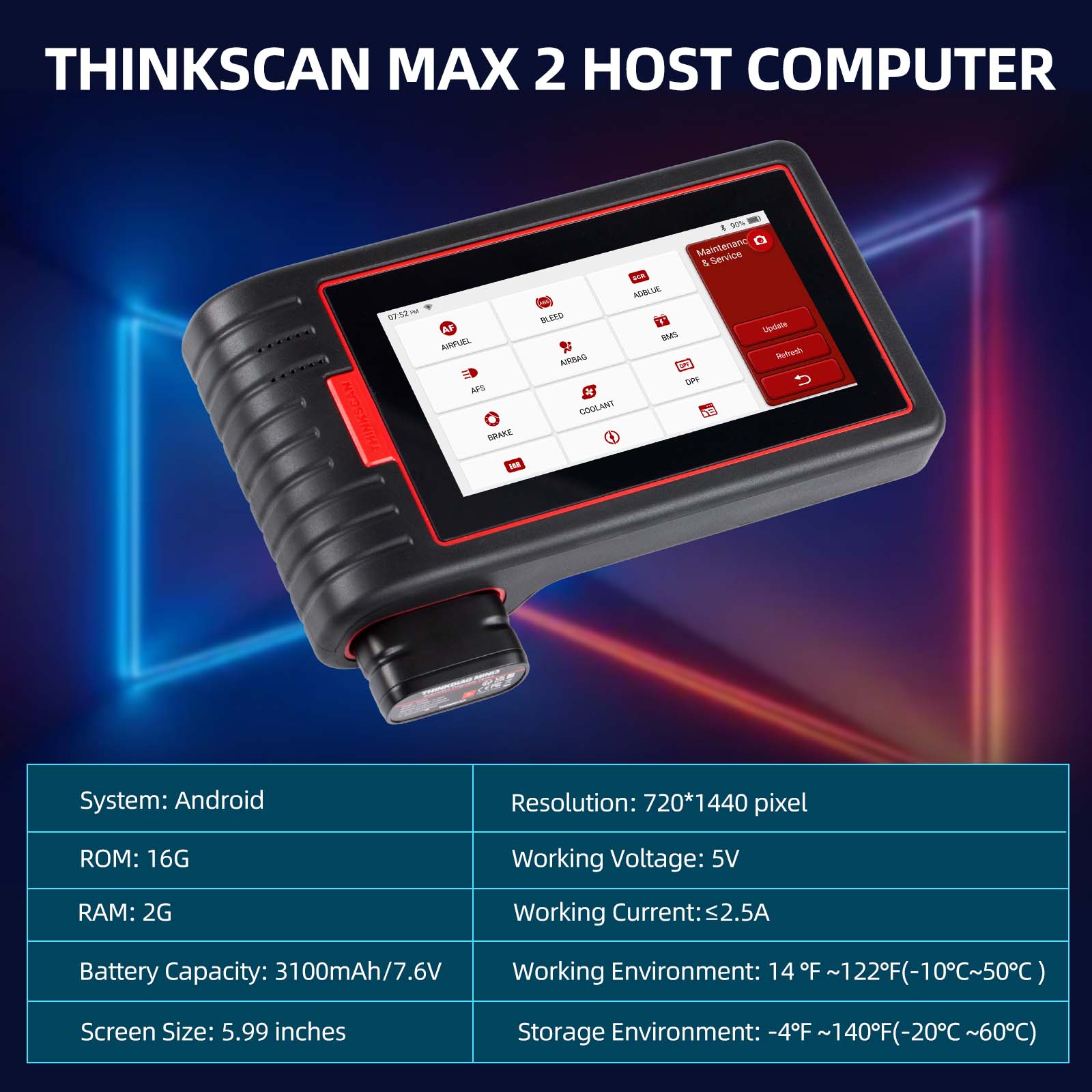 Escáner THINKCAR ThinkScan MAX - Diagnóstico de Todos los Sistemas