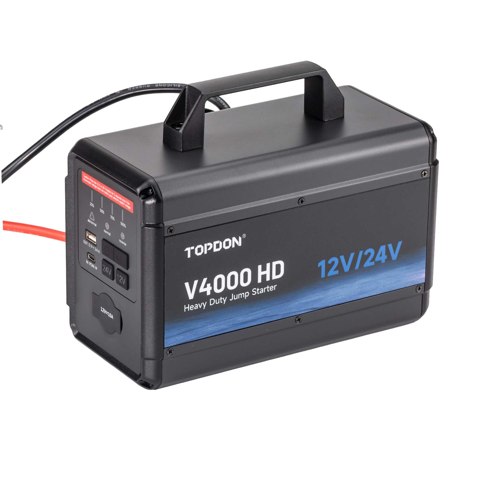 TOPDON V4000 HD - Arrancador de Batería para Vehículos 12V/24V