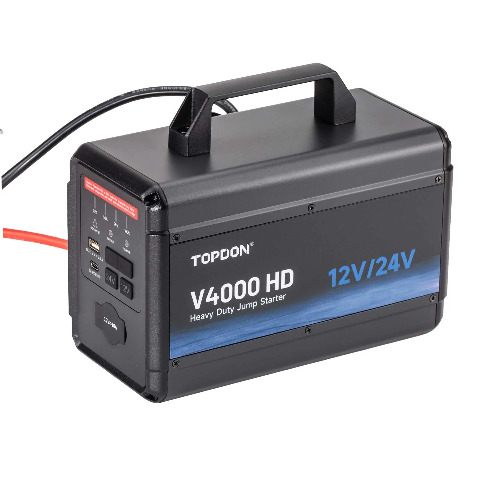 TOPDON V4000 HD - Arrancador de Batería para Vehículos 12V/24V