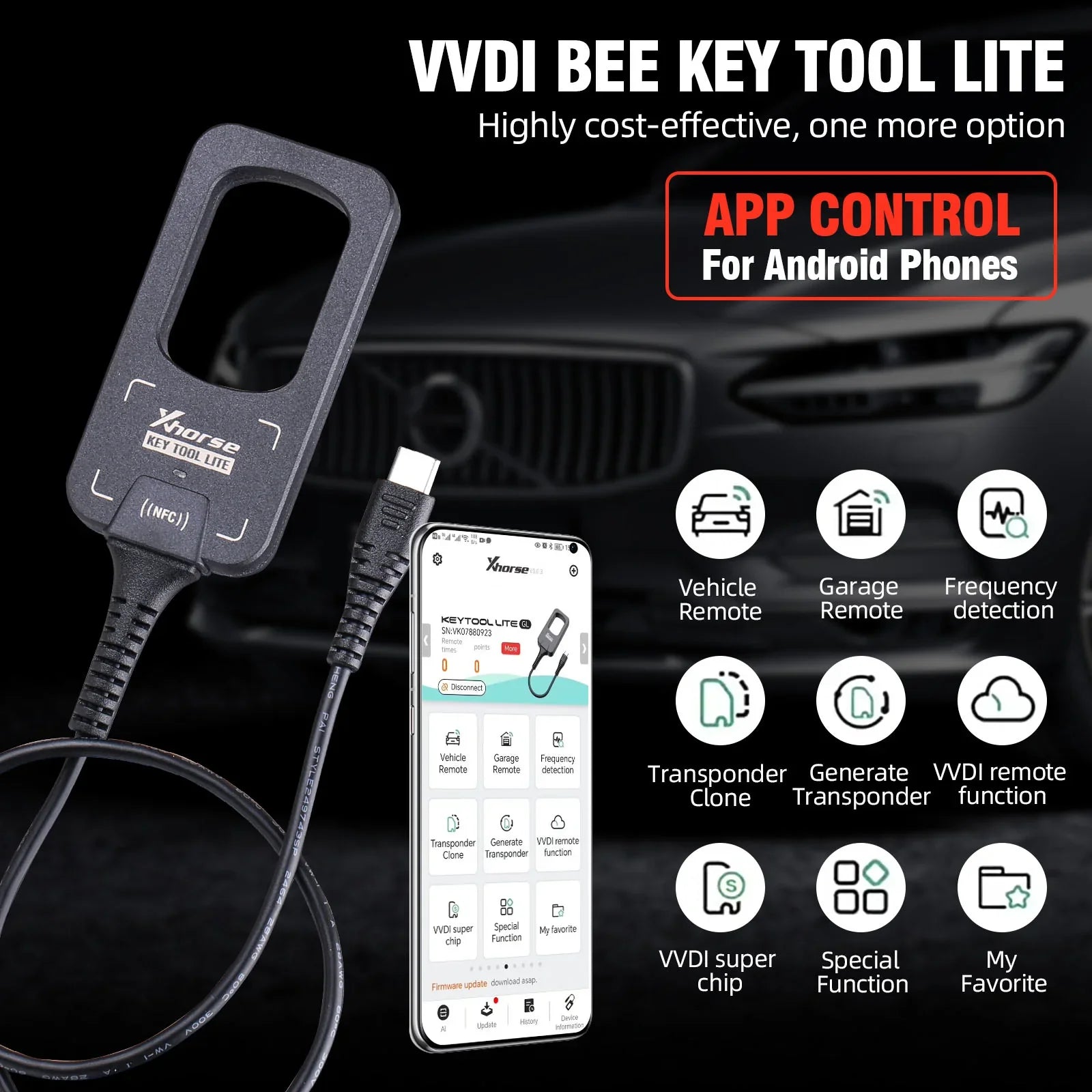 Xhorse VVDI BEE Lite + 6 Controles Remotos XKB501EN – Kit