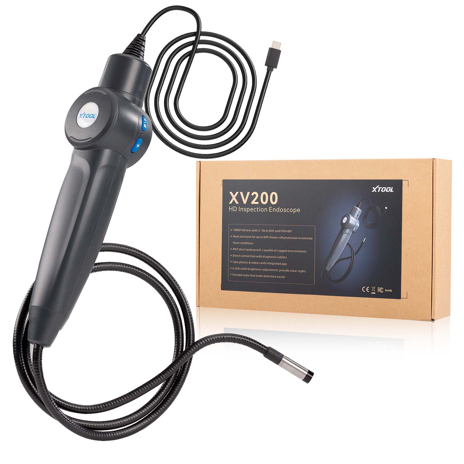 XTOOL XV200 - Endoscopio de Inspección HD Sumergible 8.5mm